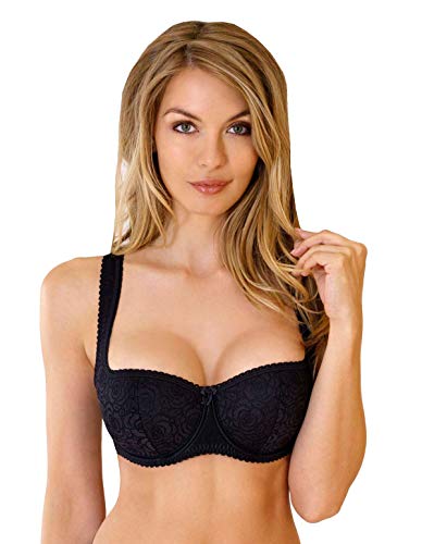 Rosme Damen Halbschale Balconnet Bügel-BH, Kollektion Annija, Schwarz, 75C von Rosme