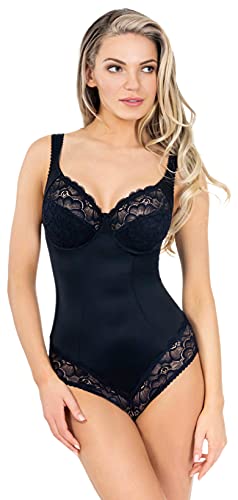 Rosme Lingerie Figurformender Body für Damen, Kollektion Anette, Schwarz, Größe 75F von Rosme