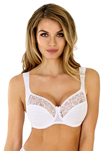 Rosme Lingerie gepolsterter Halbschalen-BH für Damen, Kollektion Annija, Weiß, Größe 100F von Rosme