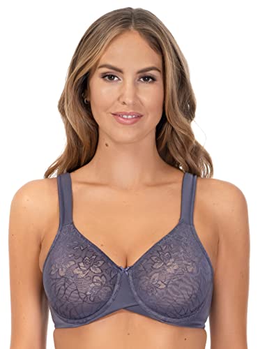 Rosme Lingere ungepolsterter BH mit vorgeformten Cups für Damen, Kollektion Powerlace, Blau, Größe 80E Rosme Lingere ungepolsterter BH mit vorgeformten Cups für Damen, Kollektion Powerlace, Blau, Größe 80E von Rosme