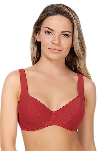 Rosme Lingerie BH-Oberteil für Badebekleidung Strandbekleidung Badeanzug für Damen, Kollektion Future Retro, Rot, Größe 48C/100C von Rosme