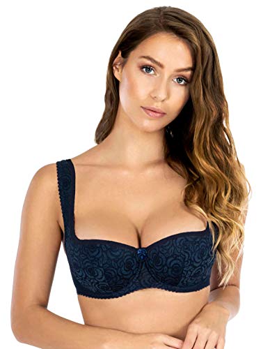 Rosme Lingerie Balconette-BH für Damen, Kollektion Annija, Blau, Größe 85B von Rosme