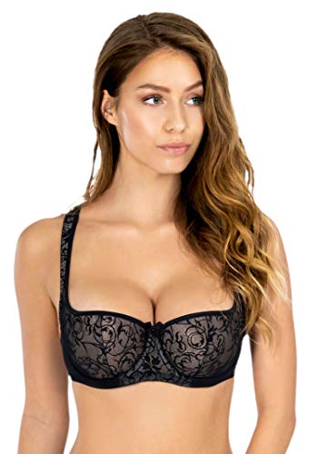 Rosme Lingerie Balconette-BH mit gepolsterten Trägern für Damen, Kollektion Grand, Schwarz, Größe 120B von Rosme