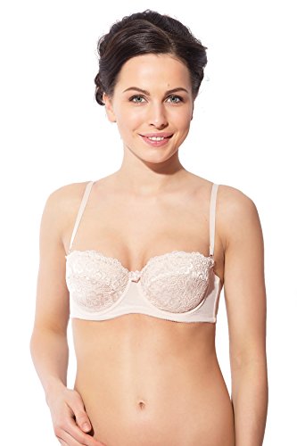 Rosme Lingerie Balconette-BH mit Abnehmbaren Trägern für Damen, Kollektion Grand, Elfenbein, Größe 80D von Rosme