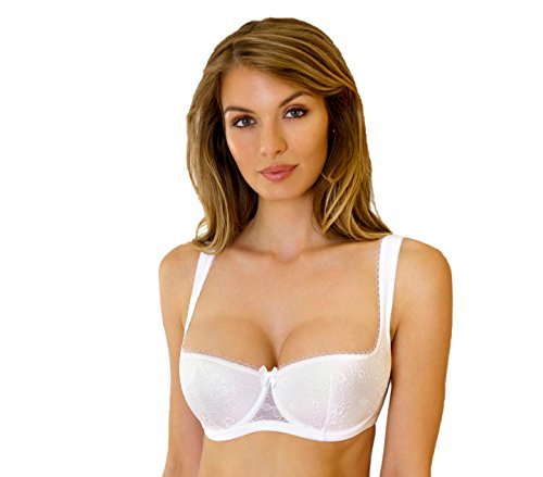 Rosme Lingerie Balconette-BH mit gepolsterten Trägern für Damen, Kollektion Eliza, Weiß, Größe 100G von Rosme