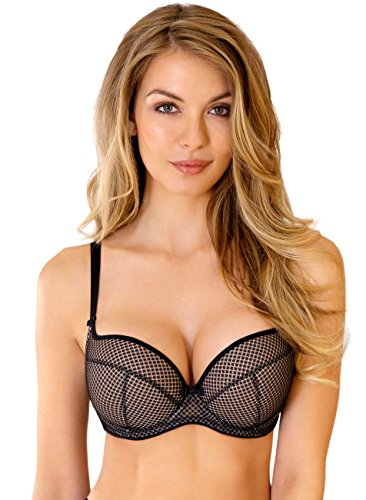 Rosme Lingerie Gepolsterter BH Mit gepolsterten Trägern für Damen, Kollektion Kamila, Schwarz, Größe 75E von Rosme