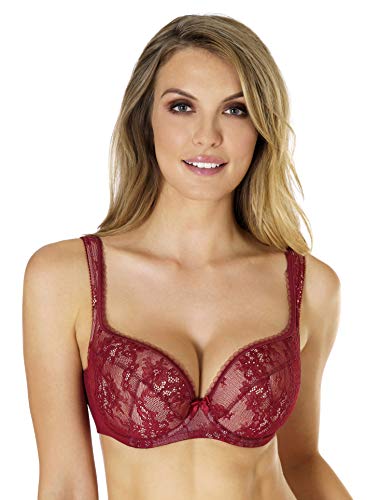 Rosme Lingerie Gepolsterter BH für Damen, Kollektion Eliza, Rot, Größe 85D von Rosme