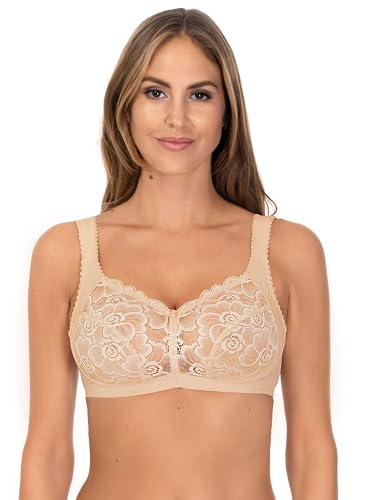 Rosme Lingerie Ungepolsterter BH ohne Bügel für Damen, Kollektion Anette, Beige, Größe 110E von Rosme