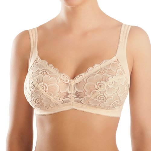 Rosme Lingerie Ungepolsterter BH ohne Bügel für Damen, Kollektion Anette, Beige, Größe 80F von Rosme