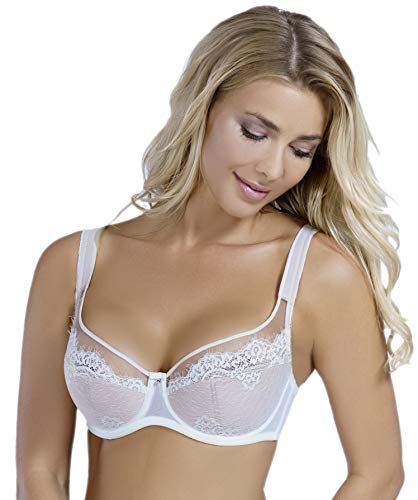 Rosme Lingerie gepolsterter Halbschalen-BH für Damen, Kollektion Jessica, Elfenbein, Größe 85B von Rosme