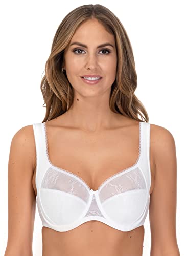 Rosme Lingerie gepolsterter Halbschalen-BH für Damen, Kollektion Laura, Weiß, Größe 80C von Rosme