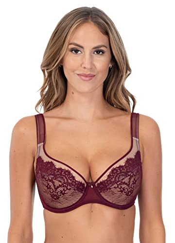 Rosme Lingerie gepolsterter Halbschalen-BH mit gepolsterten Trägern für Damen, Kollektion Jessica, Lila, Größe 80E von Rosme