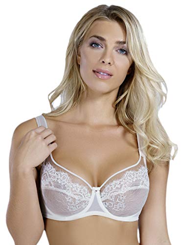 Rosme Lingerie ungepolsterter/weicher BH mit gepolsterten Trägern für Damen, Kollektion Soft Baumwolle, Elfenbein, Größe 85F von Rosme