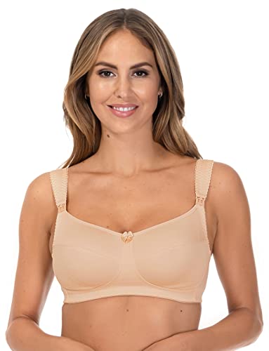 Rosme Lingerie ungepolsterter Still-BH aus Baumwolle ohne Bügel für Damen, Kollektion Mamachita, Beige, Größe 90G von Rosme