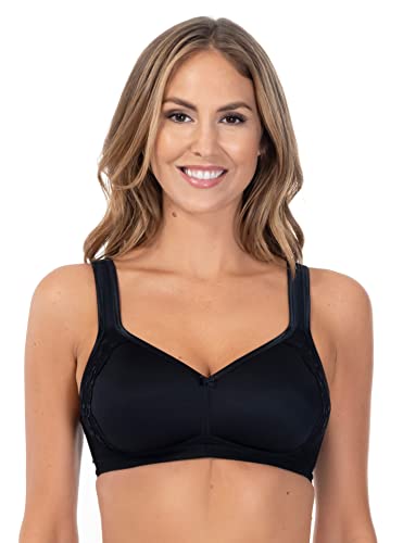 Rosme Spacer T-Shirt BH Ohne Bügel Mit Ungepolsterter Vorgeformten Cups Für Damen, Kollektion True, Schwarz, Größe 85C von Rosme