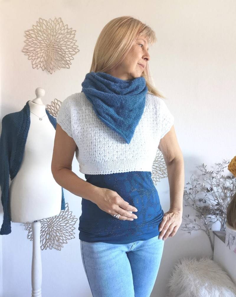 Alpaka Seide Loop Wolke, Damen Loopschal, Kapuzenschal, Frühlingsschal Seide, Strick Loop, Zackenloop, Große Farbauswahl von RosnicDesign