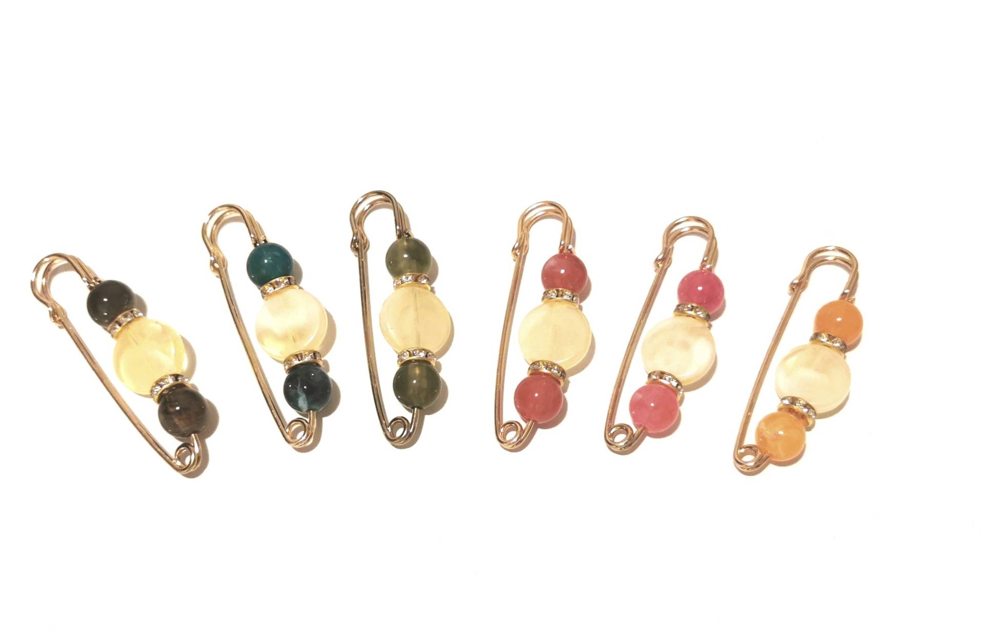 Tücher Brosche, Rot Gold Blau Schmucknadel, Tuchnadel Strickbrosche, Sicherheitsnadel, Jackenverschluss, Tuchclip Für Gestrickte von RosnicDesign