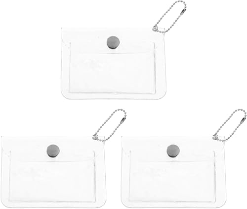 Transparente, wasserdichte Kartenhalter für Damen, Mini-Kleingeldtasche, Kreditkartenetui, Münzgeldbörse, Schlüsselanhänger, Geldbörsen, Kartenetuis und Geldorganizer, 3 Stück, Transparent, von Rosojodg
