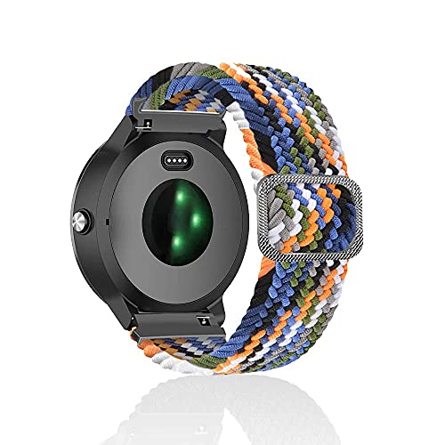 Rosok 20mm Woven Nylon Armband Kompatibel mit Garmin Venu 2 Plus / Garmin Approach S42 / vivoactive 3 music, für Damen Herren Einstellbare und Elastizität Atmungsaktive Sportbänder - Cowboyfarbe von Rosok