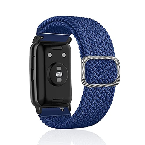 Rosok Woven Nylon Armband Kompatibel mit Huawei Watch Fit /Huawei Watch Fit New, für Damen Herren Einstellbare und Elastizität Atmungsaktive Sportbänder für Huawei Watch Fit Elegant - Blau von Rosok