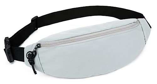 Bauchtaschen für Damen und Herren, wasserdichte Umhängetasche, Gürteltasche für Reisen, Wandern, Radfahren, 1 Packung - Grau Grün, Medium von Rosoz