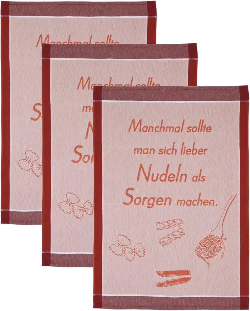 ROSS Geschirrtuch "Manchmal sollte man dich lieber Nudeln als Sorgen machen" Sprüchetuch, aus 100% Baumwolle von Ross