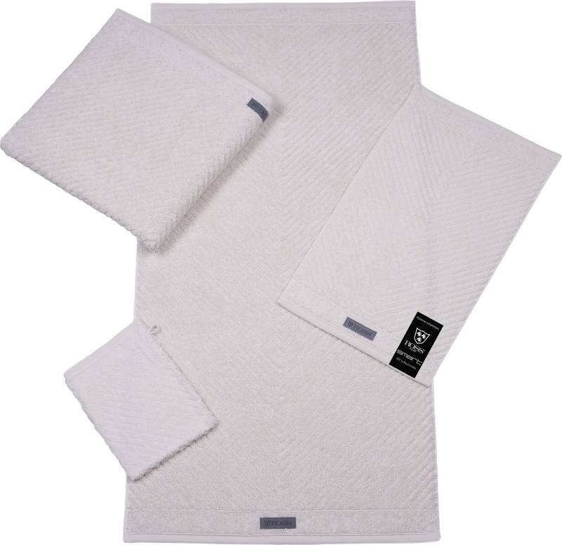ROSS Handtuch "Smart", (2 St.), Uni-Rippe mit Velourslabel von Ross