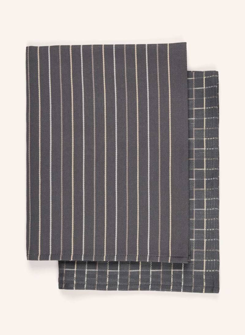 Ross 2er-Set Geschirrtücher Mit Leinen grau von Ross