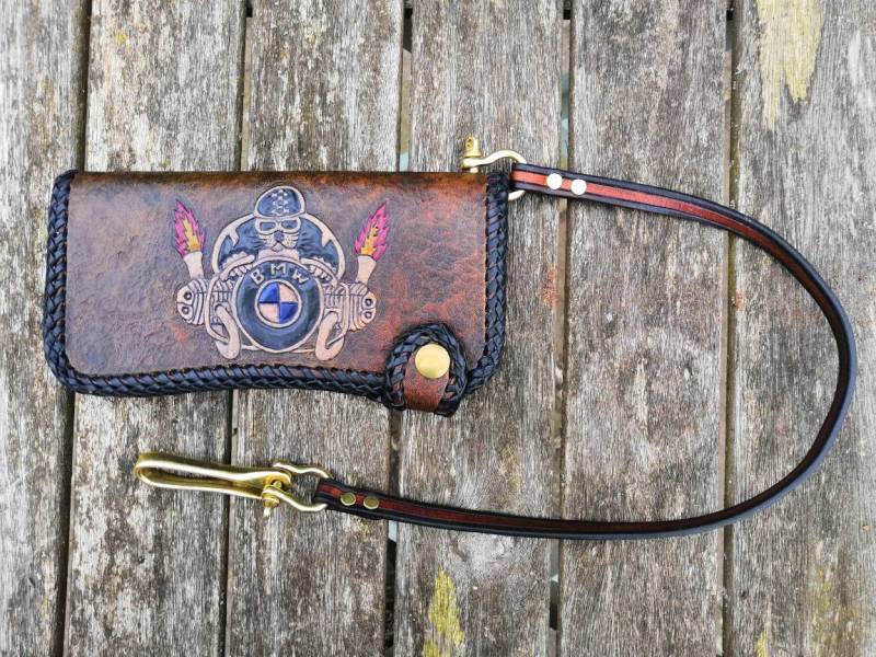 Leder Biker Geldbörsen Leder Biker Geldbörsen von RossLeatherandWood
