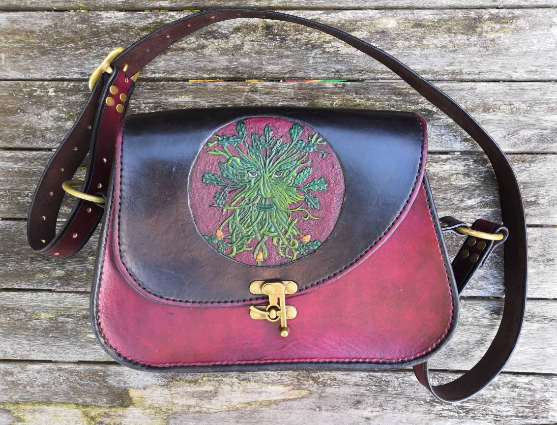 Leder Handtasche, Boho, Green Man Leder Handtasche, Boho, Green Man von RossLeatherandWood