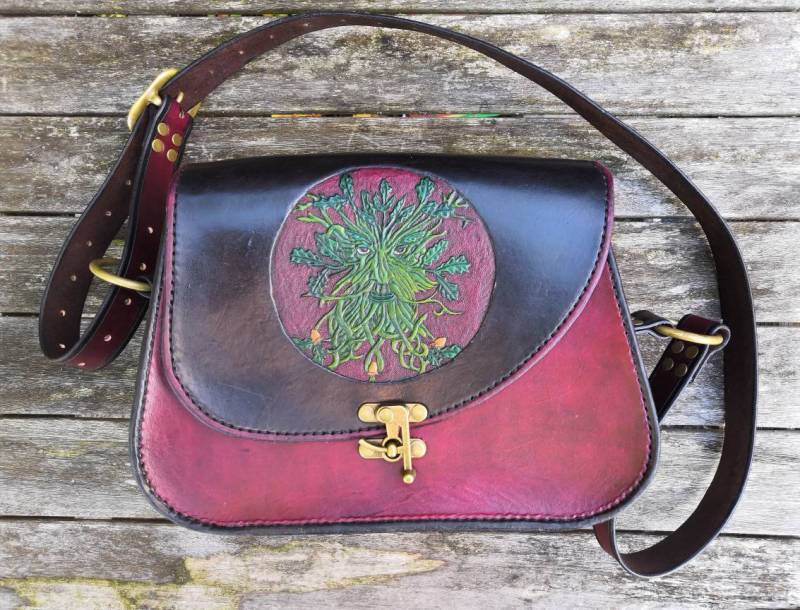 Leder Handtasche, Boho, Green Man Leder Handtasche, Boho, Green Man von RossLeatherandWood