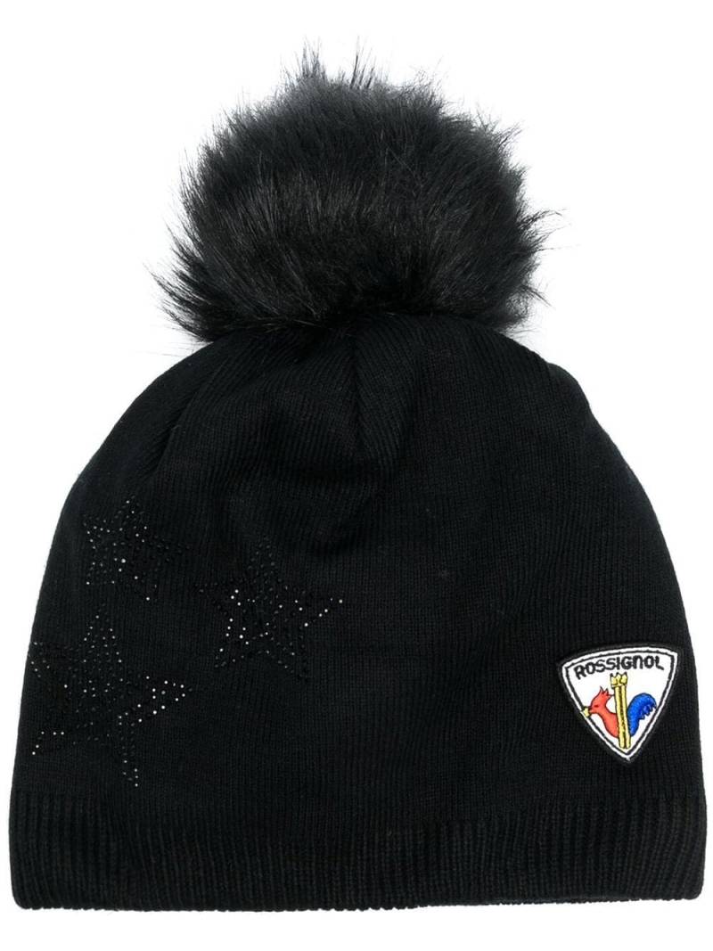 Rossignol Strassi Mütze mit Logo-Patch - Schwarz von Rossignol