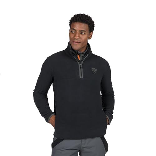 Rossignol Strawpile Fleece - Midlayer für Herren - Warme Skiunterwäsche mit halbem Reißverschluss, Schwarz, X-Large von Rossignol