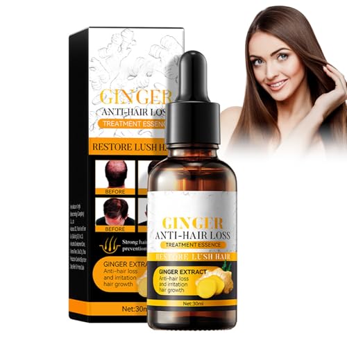 Rostblant Ingwer Haarwuchs Essenz, Anti-Haarausfall Haar Essenz für Männer und Frauen, Förderung des Haarwuchses, Haarwuchsmittel Anti-Haarausfall Haarverdünnung, Unisex-Erwachsene von Rostblant