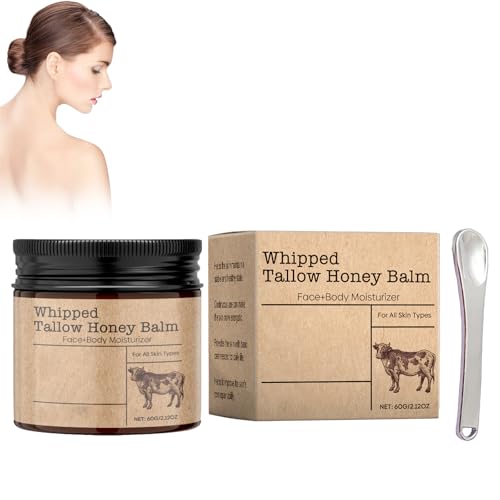 Rostblant Whipped Tallow Cream für Gesicht & Körper,Ein Löffel zum Schöpfen der Sahne liegt bei, Beef Tallow Skincare, Tallow Face Cream, Feuchtigkeits creme für Gesicht und Körper von Rostblant