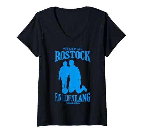 Damen Rostock Fußball Familie T-Shirt mit V-Ausschnitt Damen Rostock Fußball Familie T-Shirt mit V-Ausschnitt von Rostocker Fan Tradition Geschenkidee