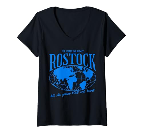 Damen Rostock Heimat Fußball Stolz T-Shirt mit V-Ausschnitt Damen Rostock Heimat Fußball Stolz T-Shirt mit V-Ausschnitt von Rostocker Fans Tradition Fan Geschenkidee