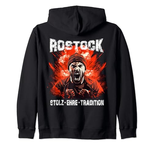 Rostock T-Shirt Stolz Ehre Tradition Rostocker Jungs Kapuzenjacke von Rostocker Patrioten Shop