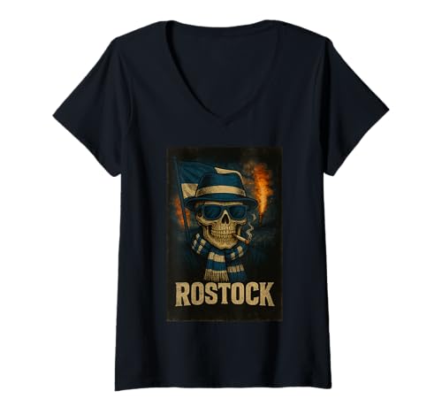 Damen Rostock T-Shirt Rostock Jungs Ultras Geschenk Rostock T-Shirt mit V-Ausschnitt von Rostocker Ultras Shop IBK