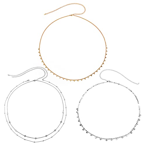 Bauchkette Gold, RosyFate Taillenkette Damen, Körperketten Silber, Kettengürtel, Bauchkette Hüftkette, Körperketten für Frauen Gold, Bikini Bauchkette, Silber Körperkette für Frauen und Mädchen von RosyFate