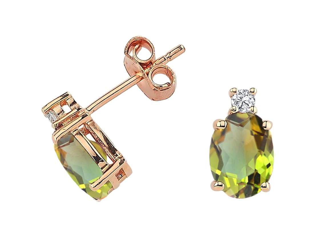 Natürliche Zultanit & Diamant 14K Rose Gold Ohrstecker Natürliche Zultanit & Diamant 14K Rose Gold Ohrstecker von RosyLabDiamonds