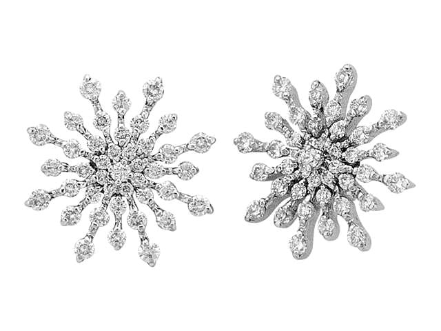 Schneeflocken Ohrringe Mit 82 Diamanten in 585 Gold - Funkelnder Winterschmuck Schneeflocken Ohrringe Mit 82 Diamanten in 585 Gold - Funkelnder Winterschmuck von RosyLabDiamonds