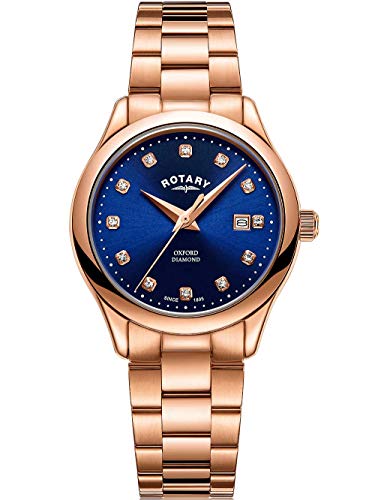 Rotary | Frauen Oxford | roségold pvd plattiert | blaues Sonnenstrahlzifferblatt | LB05096/05/D von Rotary