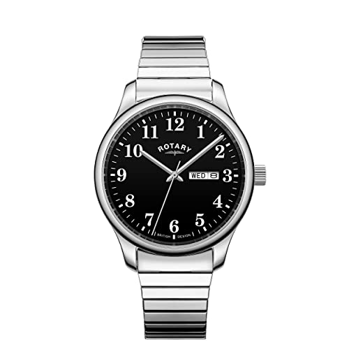 Rotary Herren Analog Quarz Uhr mit Edelstahl Armband GB05760/19 von Rotary