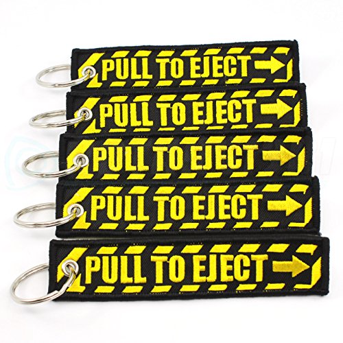 PULL TO EJECT Key Chain - Black/ Yellow - 5 PCS by Rotary13B1 by Rotary13B1 von Rotary13B1