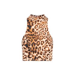 Rotate Almond Animalprint Neckholder-top - Viskosemischung von Rotate