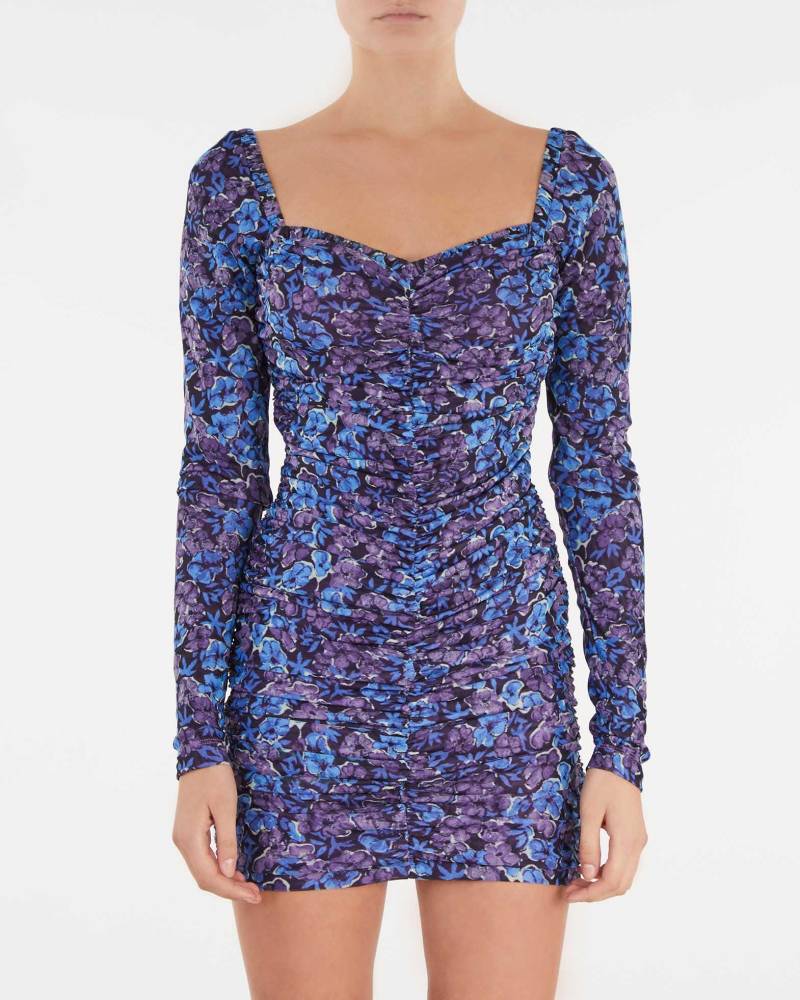 Rotate Dress Printed Mesh Blå/lila von Rotate