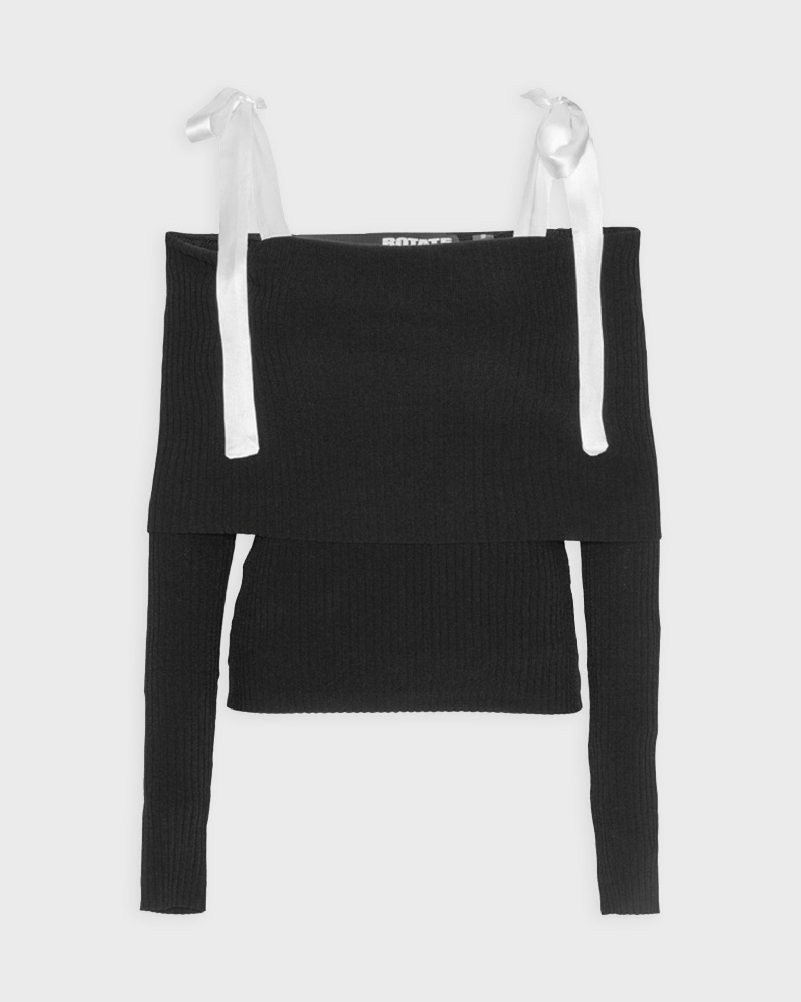 Rotate Top Off Shoulder Strap Knit Black Rotate Top Off Shoulder Strap Knit Black von Rotate