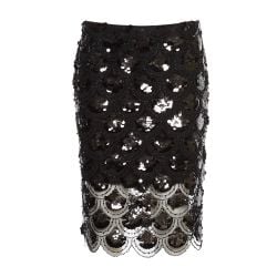 Schwarzer Pailletten-midi-bleistiftrock Von Rotate von Rotate