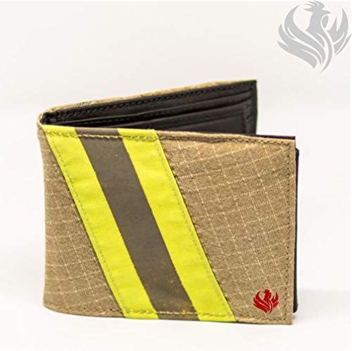 Roter Hahn 112 Feuerwehr Geldbörse/Gold-M/Portemonnaie Geldtasche Portjuchhe Brieftasche Geldbeutel / 125 x 95 x 20 mm/Original gebrauchter Feuerwehrkleidung von Roter Hahn 112